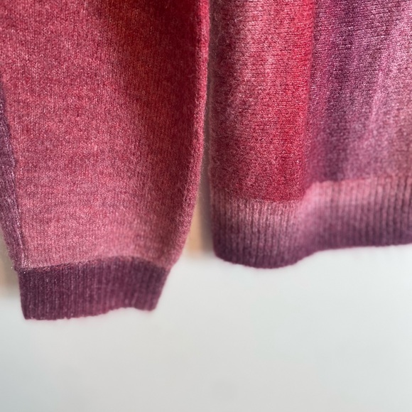 CHARLIE B Women's Dolman L/S Ombre Space Dye Striped Wine Sweater Size L NEW - Picture 5 of 12